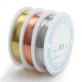 Crafting Wire for Jewellery Making, 3Pcs 0.5mm Craft Wire Jewellery Wire Bracelet Wire Copper Wire for Jewellery Making Jewellery Making Supplies Beading Wire Copper Wire for Jewellery Making - 6.5M