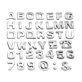 40PCS Car Letters Emblem, 3D Number Symbol Vehicle Stickers, Self Adhesive Automotive Side Rear Trunk Decoration Badge Accessories, Universal for Truc