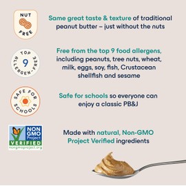 VOYAGE FOODS Peanut Free Spread | Enjoy the taste and consistency of Peanut Butter without any of the top 9 allergens | Safe for Schools, Non-GMO, Gluten Free, Vegan | (16oz. jar)