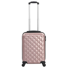 vidaXL Hardcase Trolley with Security Locks, ABS Shell, 360-Degree Castors, Internal Tensioning Straps, 21.7" x 14.2" x 8.7" Dimensions, Rose Gold