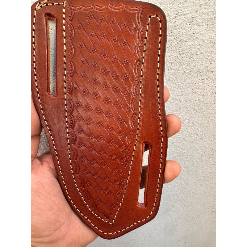 Leather Sheath Brown Leather Knife Sheath Pancake Fixed Blade Knife
