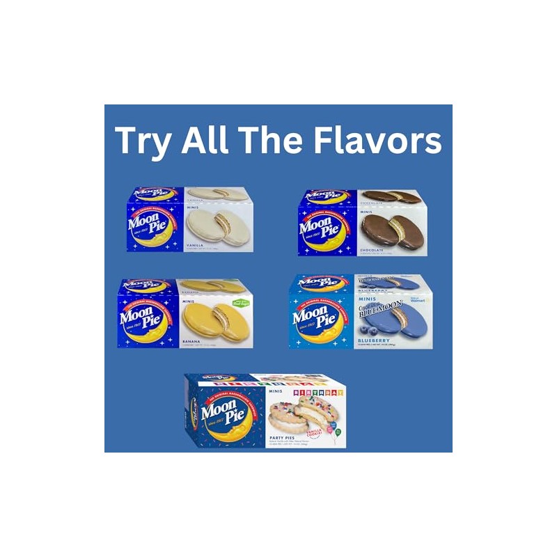 MoonPie Birthday Mini Party Pies, Vanilla Cookie, 10 Count, 10