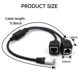 OLIREXD 2PCS RJ45 Ethernet Splitter Adapter, RJ45 Network 1 to 2 Port Adapter Y 1 Male to 2 Female Socket Connector Compatible with ADSL/Hubs/TVs/Set-top Boxes/Routers/Wireless Devices/Computers