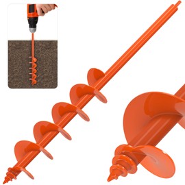 Insaga Auger Drill Bit for Planting 4"x32" Garden Drill Bit, Heavy Duty Auger Post Hole Digger with 3mm Thicker Spiral for Bulbs, Plants, Beach Umbrellas, Fence Posts - Fits 3/8" Hex Drive Drill