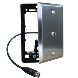 DIYTECH 3.5mm Wall Plate for Audio – AUX Jack Panel for Headphones, Stereo, and Speakers – Single Gang Faceplate Includes Mounting Bracket – Stainless Steel Wall Mount