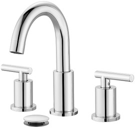 gotonovo 3 Hole 2 Handles Lavatory Basin Bathroom Sink Faucet with Pop Up Drain with Hot and Cold Mixer Valves 8 Inch Widespread Bathroom Faucet Polish Chrome
