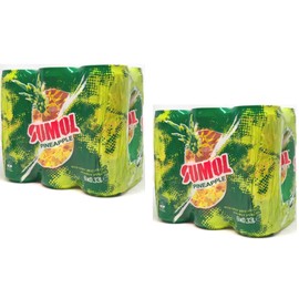 SUMOL Pineaple Can Soda 12 Pack / Pineapple Soft Drink Can 12 Pack.