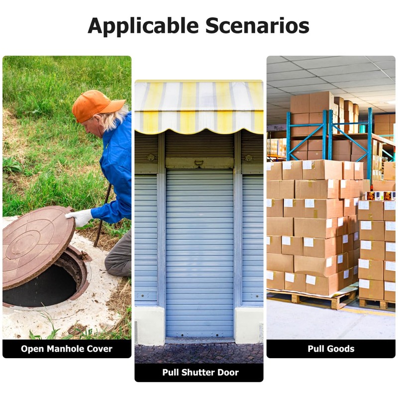 Healvian 2 Pieces Manhole Lid Hook Manhole Tools Pull Hook