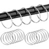 12 Pack Shower Curtain Rings,Sliver Rustproof Shower Curtain Hooks,Metal Round