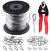 Glarks 72Pcs 1/8" 150ft Stainless Steel Wire Rope Cable Set
