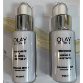 Olay Ultimate Niacinamide + Vitamin E + Peptide 24 Hydrating Serum, 1.3oz (2 Ct)