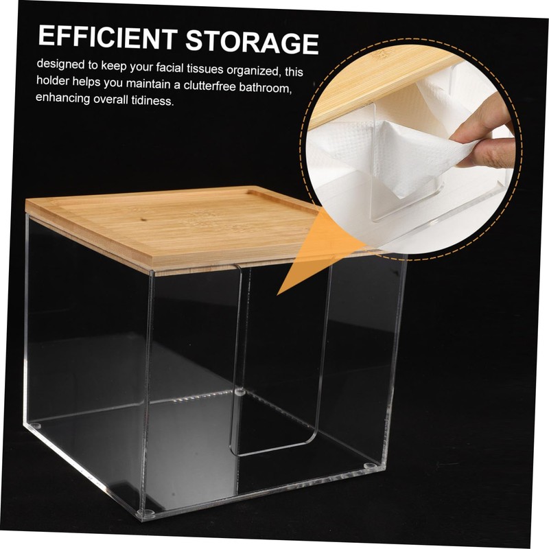 FRCOLOR Clear Acrylic Tissue Box Holder Stylish Face Towel Storage