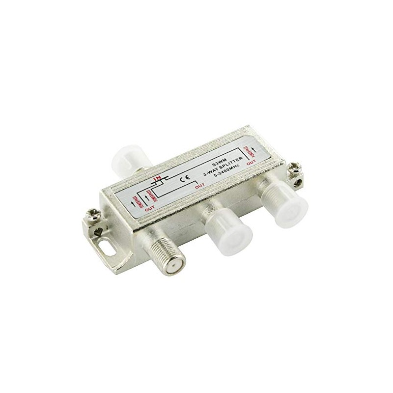 TV Antenna Splitter 3-Way F-Type Aerial 5-2400MHz Power Pass Foxtel