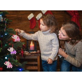 PETCEE Metal Elephant Christmas Ornaments 2024 Baby Elephant Ornaments Christmas Tree Decorations Pink Elephant Hanging Ornaments Elephant Keepsake Gifts for Kids Girls Baby Newborn