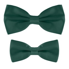 MASADA Father-son bow tie tied and adjustable length in matching colour, dark green