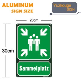Collecting Point Sign, Aluminum Outdoor Sign, 20x30cm Collecting Point Sign with Pre-Drilled Hole for Easy Mounting, Pack of 2