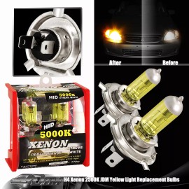 DTM Universal H4 / HB2 / 9003 2500K 12V 100 / 80W Yellow Halogen Bulbs
