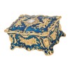 Royalblue Rhinestone Jewelry Box Ring Retro Flower Engraved Earrings Necklace