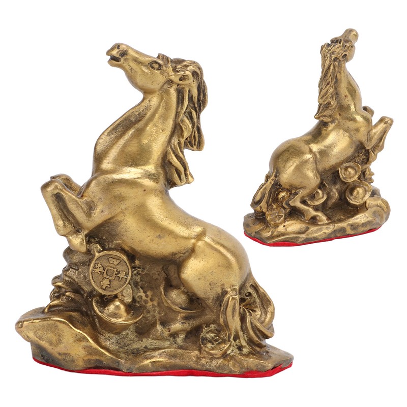 Horse Statue Hand Crafted Fine Workmanship Small Volume Brass Material