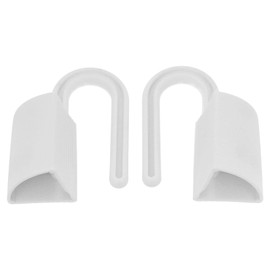 Amig - Pack of 2 Door Stops for Hinge Hanging - Locks the Door and Prevents Unexpected Closing | Includes Stick On Bracket to Hold the Hinge Lock When Not in Use | White