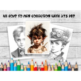 Tees N Treasures Adult Coloring Pages Bundle Boys bundle 375 Printable Pages