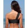 ZAFUL Women's One Shoulder Bikini Top Twisted Ruched Padded Bandeau