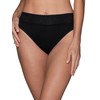 Vanity Fair Women's Effortless Panties for Everyday Wear, Buttery Soft Fabric & Lace, Hi Cut - Black, 6