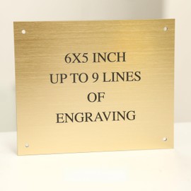 6 X 5 Inch Engraved Bench Plaque, Door Sign, Name Plate, Memorial In Brass Effect or Silver Weatherproof
