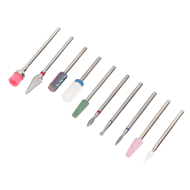10 Pcs Nails Drill Bit Set Portable Remove Polishing Nail