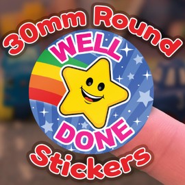 Stone Melon School Reward Stickers 144 Well Done Star Stickers 30mm Round Awards Nursery Teachers Parents Children Kids