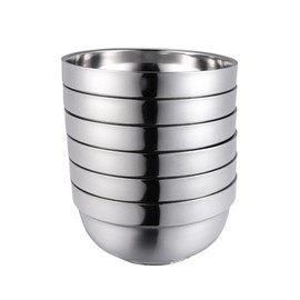 Operitacx 4pcs Double Layer Stainless Steel Bowls Bowls Non- Snack Bowls Anti-Hot Insulated Bowl Dinner Serving Bowls Dessert Bowls Dinnerware 13cm