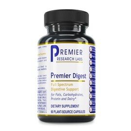 Premier Digest, 60 Capsules, Vegan Product - Vegetarian Source Enzymes, Full Spectrum Digestive Support for Fats, Carbohydrates, Proteins and Dairy