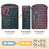 POEPORE Double Sleeping Bag Flannel for Adults with 2 Pillows