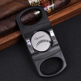 CIGARISM Plastics Large Ring Straight-Cut Saw Blades Cigar Cutter (Black)