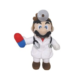 Sanei Boeki DMP01 Dr. Mario World Plush Toy, Size S, W 5.3 x D 4.3 x H 9.4 in (13.5 x 11 x 24