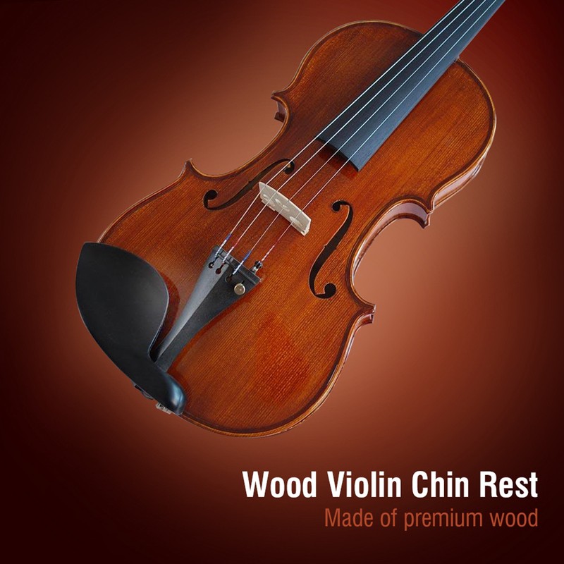 1Set Ebony Wood Violin Parts 4/4 Fittings Chinrest Pegs Tailpiece