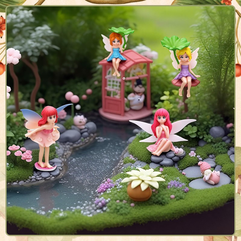 GGSTDDUP 14Pcs Mini Fairy Garden Figurines Outdoor Set