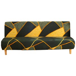 ele ELEOPTION Sofa Cover Without Armrests, Modern Print Sofa Cover 3 Seater Without Armrest Stretch Couch Cover Armless Sofa Bed Cover for Folding Sofa Bed Without Armrests, 180-210 cm