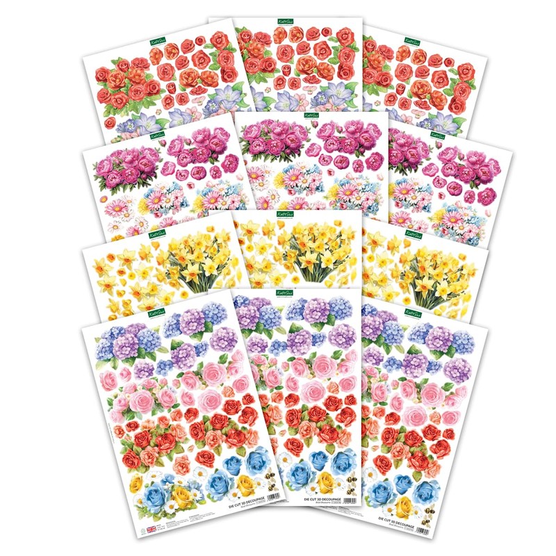 Katy Sue Die Cut Decoupage – Bumper Bouquets (Pack of