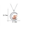 Teogneot Elephant Moon Necklace Two Tone Design in Silver and