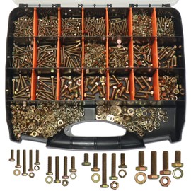 1008PCS Metric Bolt Assortment - Heavy Duty Grade 8.8 M4 M5 M6 M8 Metric Bolts and Nuts Assortment, Nut and Bolt Assortment Kit, Bolts and Nuts Kit (12-40mm), Yellow Zinc Plated, Corrosion Resistant