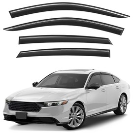 Window Deflectors Smoke Tinted Tape-On Side Window Vent Visor Deflectors Rain Guards Compatible with Honda Accord 2023-2025 - 4pcs. GW0567
