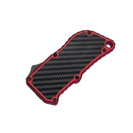 OTF Box Cutter Automatic Utility Knife Dual Action Out the Front(Carbon Fiber Red)