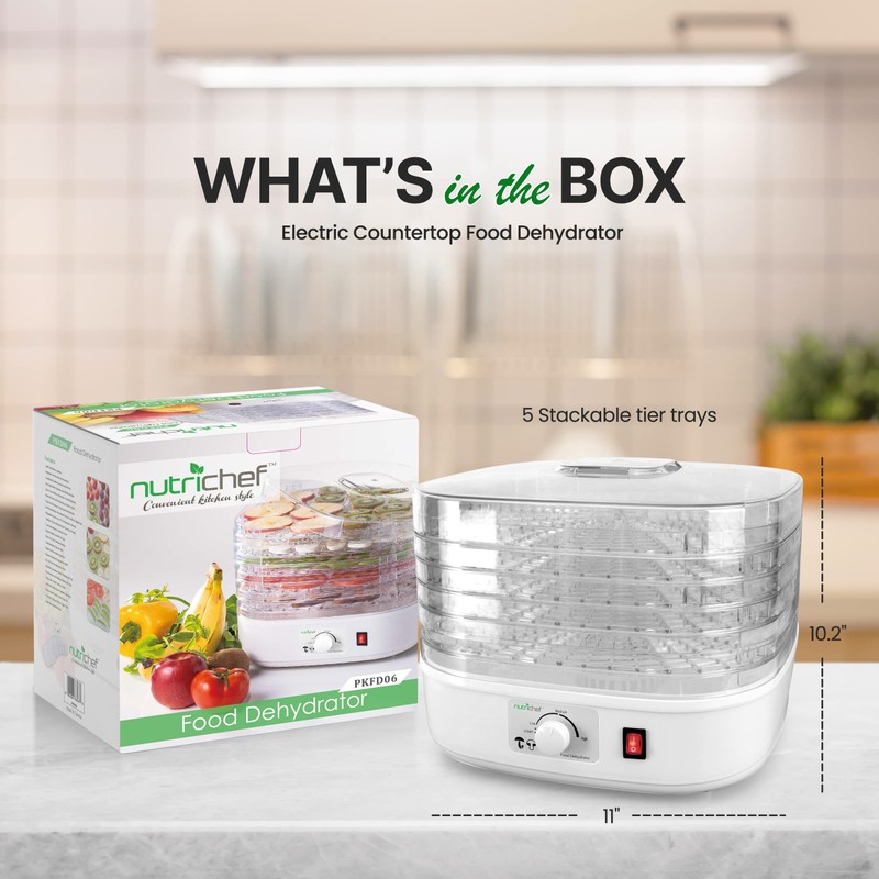 Nutrichef Food Dehydrator Machine | Multi-Tier Appliance for Home Use