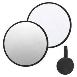 PATIKIL 24"/60cm Reflector Photography, 2Pcs 2 in 1 Collapsible Light Reflector with Bag Multi-Disc Light Diffuser for Studio Outdoor, Silver/White