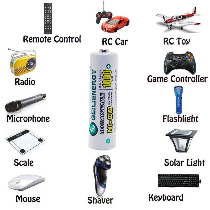 Solar Light AA Ni-CD 1000mAh Rechargable Batteries,AA Rechargeable Batteries for