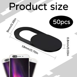 YIIWONI 50 Stück Webcam-Abdeckung, 0,6 mm, ultradünn, Metall, verschiebbar, Kamera-Abdeckung, Zubehör für Laptop, Frontkamera-Abdeckung, Schiebe-Webcam-Abdeckung