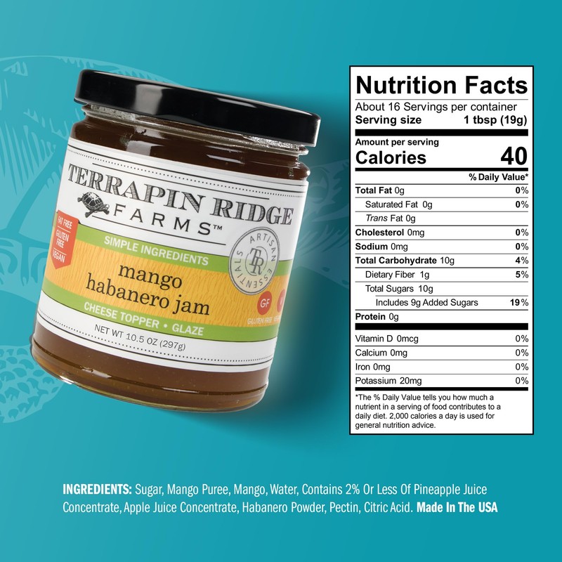 Terrapin Ridge Farms Mango Habanero Gourmet Jam - Sweet Mango
