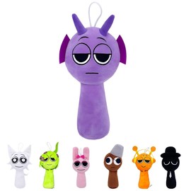 wiztex Sprunkii Cuddly Toy - YouTube Video Stuffed Animals Sprunkii Plush Toy Gift for Children and Fans (Purple)