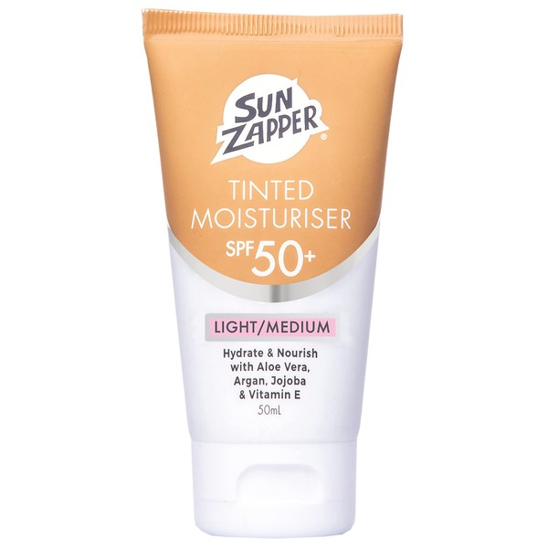 Tinted Moisturiser SPF 50 Face Moisturiser with Tinted Sunscreen for Face - Sun Zapper Australian BB Cream Light/Medium